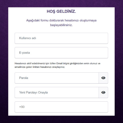 Onwin'de bilgilerinizi girin